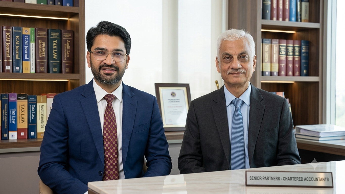 CA Vijay Arora and CS Deewakar Arora, senior partners at Vijay Arora & Associates, in their Sri Ganganagar office